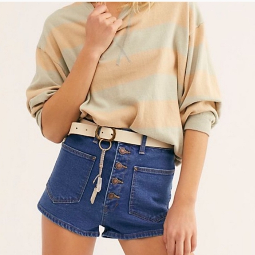 Free People Blue Jean Shorts